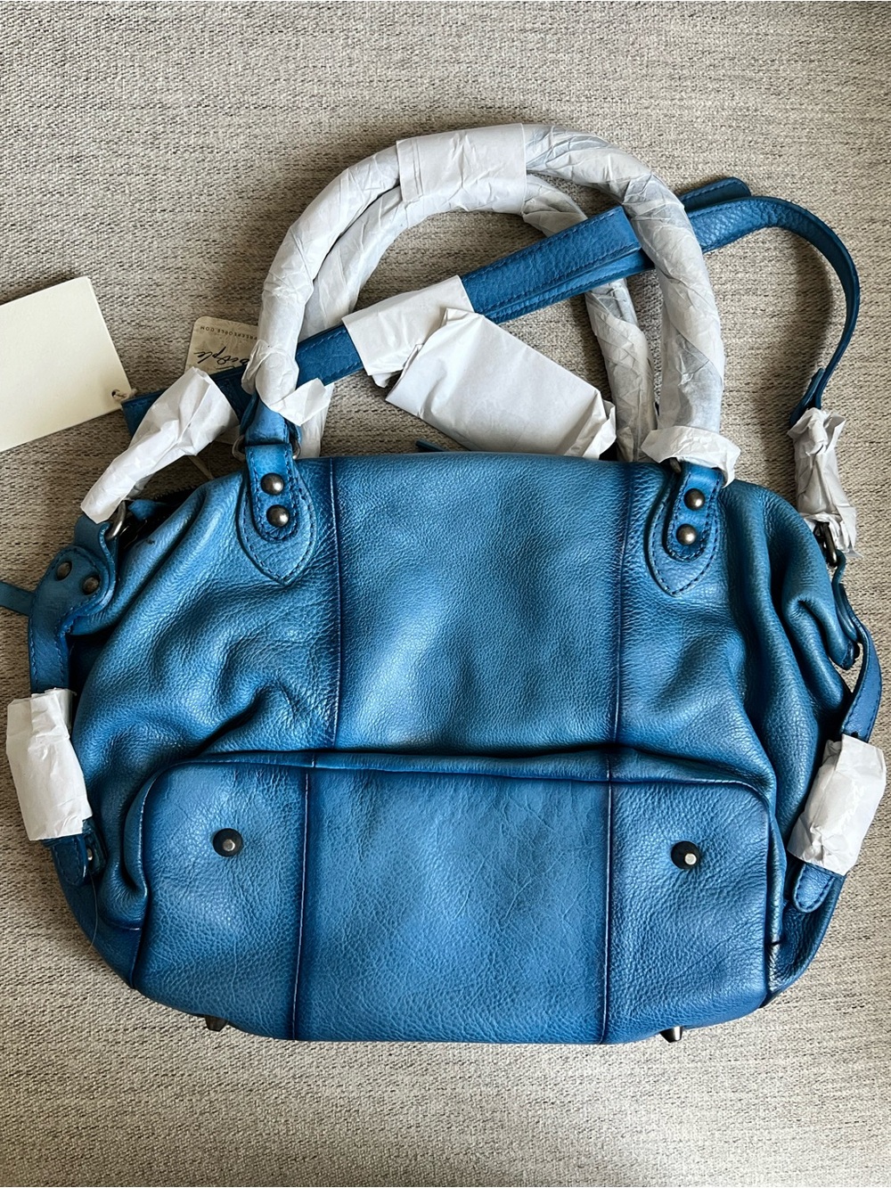 Free People We The Free Baby Emerson Tote in Santorini Blue - Picture 2 of 8